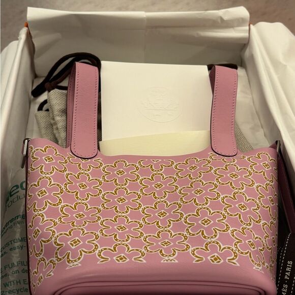 Hermes Micro Lucky daisy Mauve Sylvestre Picotin NWT - Picture 2 of 2